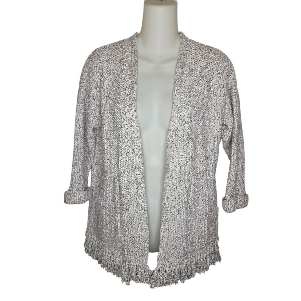 Madewell Memento Marled Fringe Open Front Cardigan Sweater Size XXS
